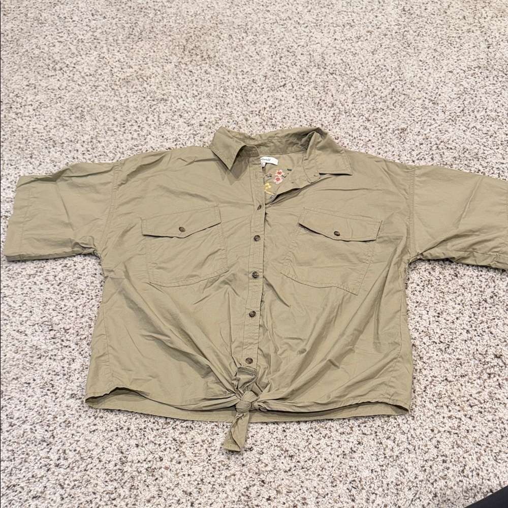 Madewell Olive Green Button-Up Shirt